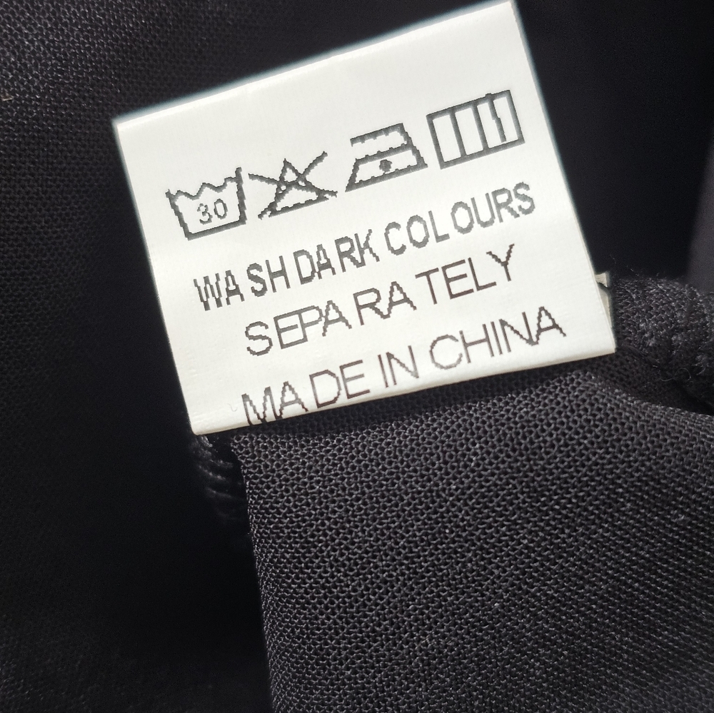 Vee Neck Short Sleeve Tunic Dress Black Size XL - Picture 9 of 9